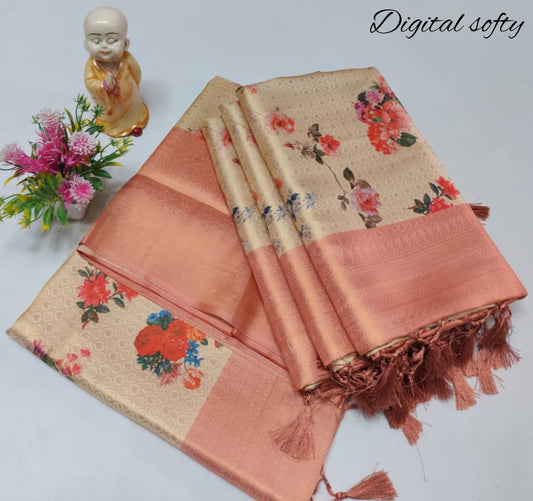 Digital soft silk sarees