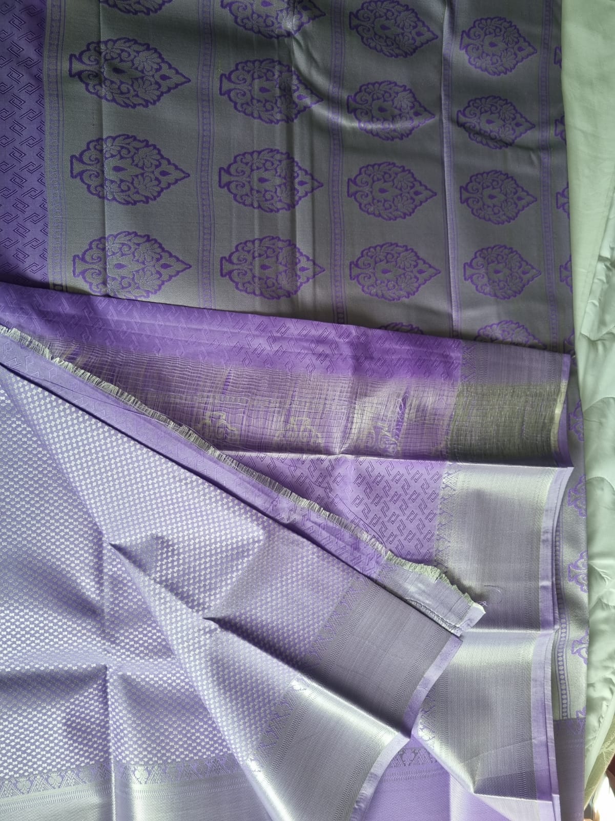 Lavender semi silk saree