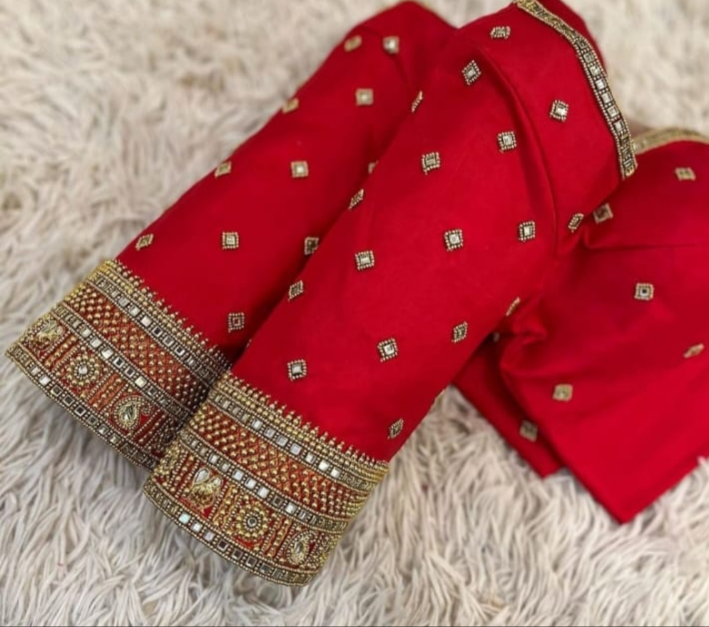 Aari/Zardosi/pearl work handmade blouses. Ready to wear!