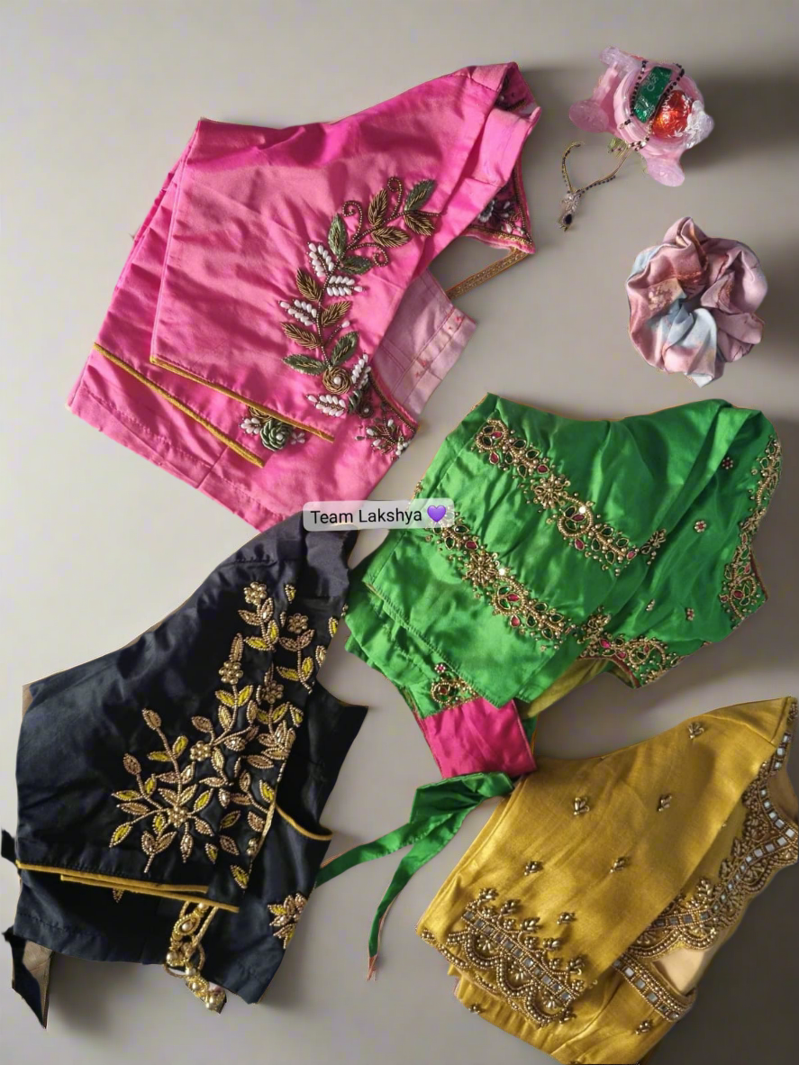 Aari/Zardosi/pearl work handmade blouses. Ready to wear!