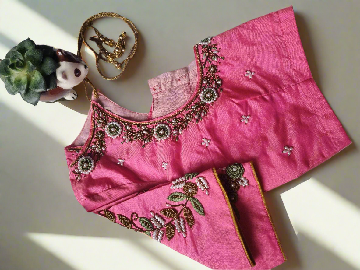 Aari/Zardosi/pearl work handmade blouses. Ready to wear!