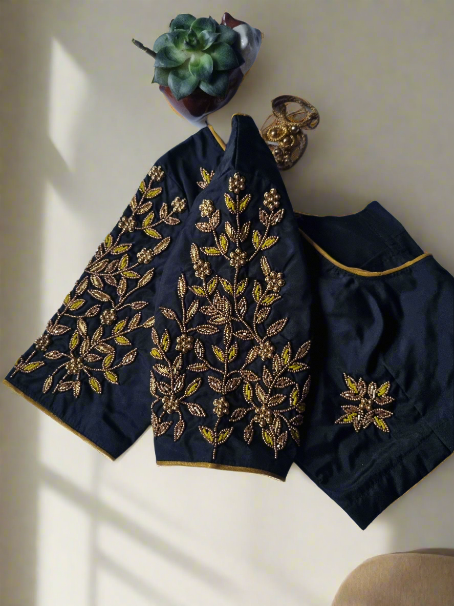 Aari/Zardosi/pearl work handmade blouses. Ready to wear!