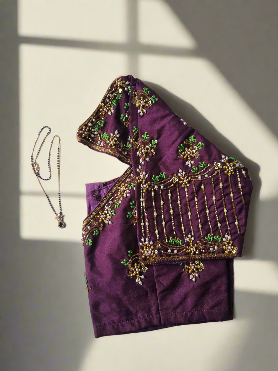 Aari/Zardosi/pearl work handmade blouses. Ready to wear!