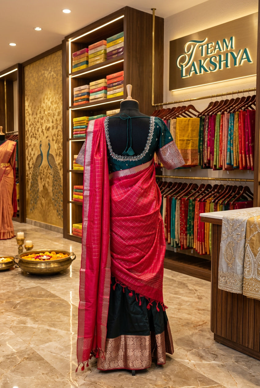 Mangalagiri pattu Half saree