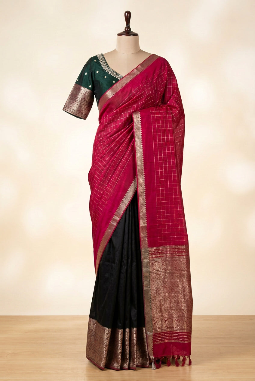 Mangalagiri pattu Half saree