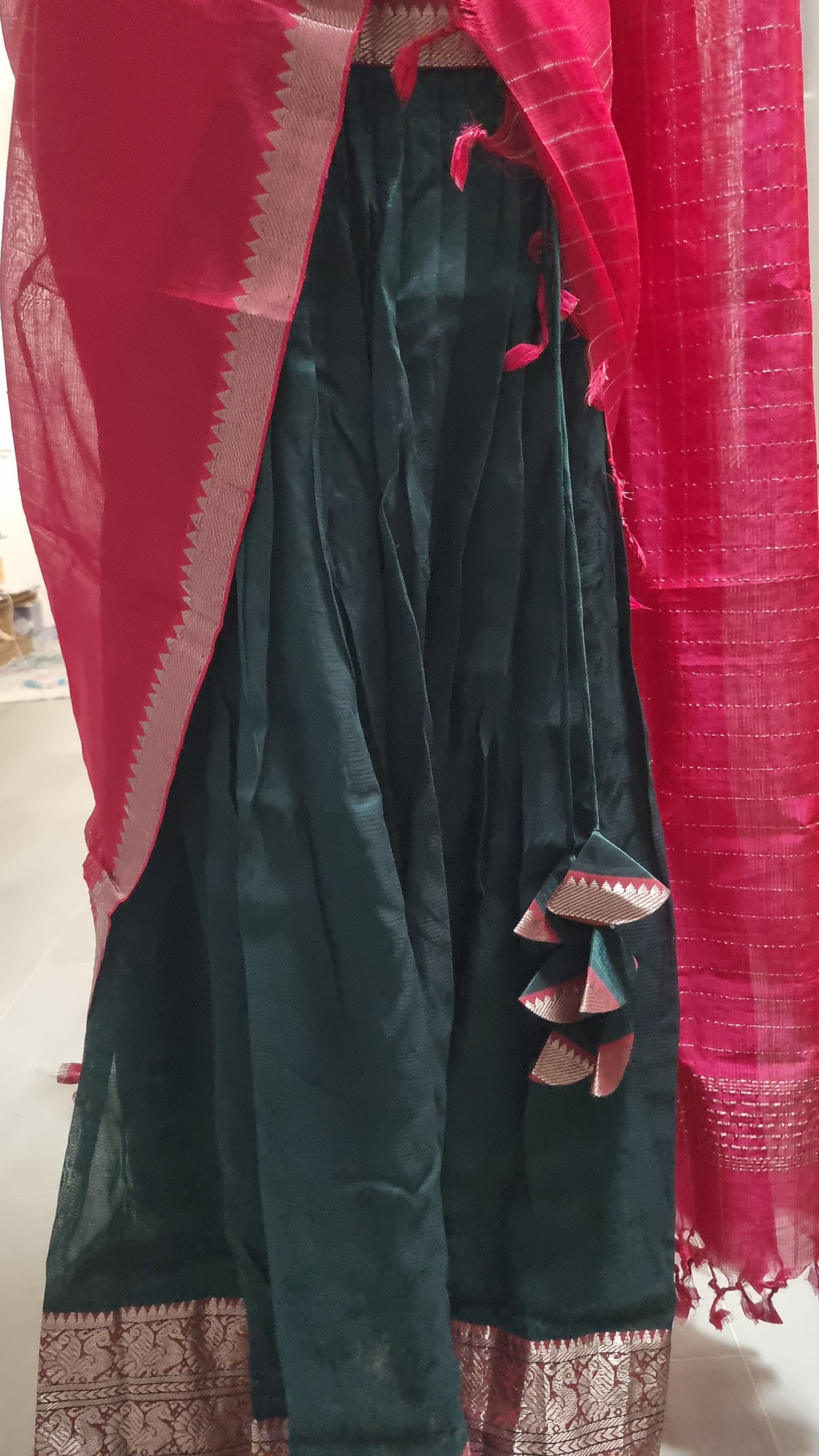 Mangalagiri pattu Half saree