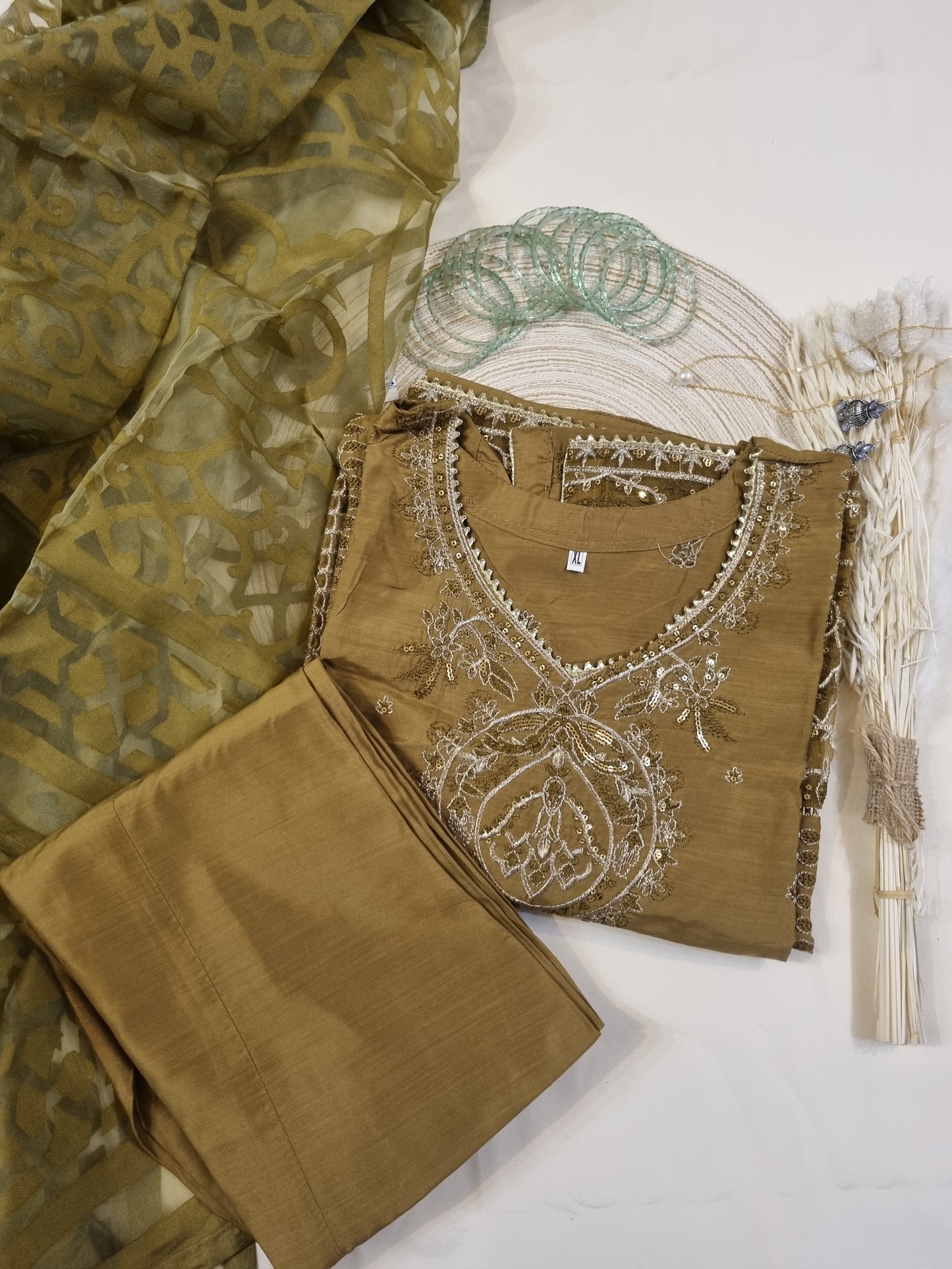 3 pcs set Mehandi Green